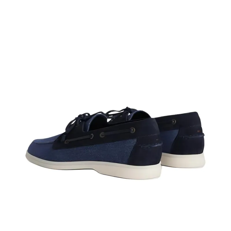Loro Piana Boat Shoes Men's Blue-4