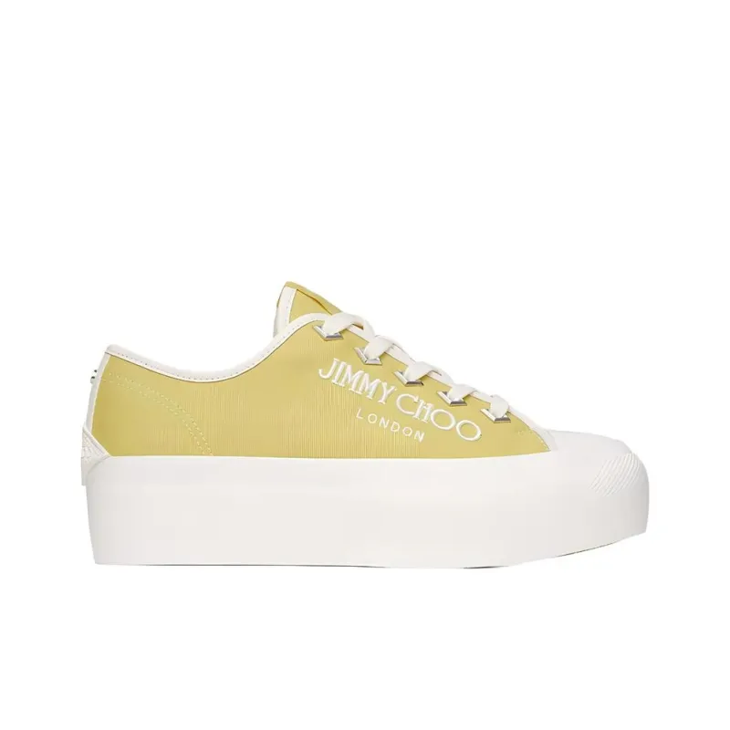 Jimmy Choo PALMA MAXI/F Low Top Canvas Shoes Women's Yellow-1