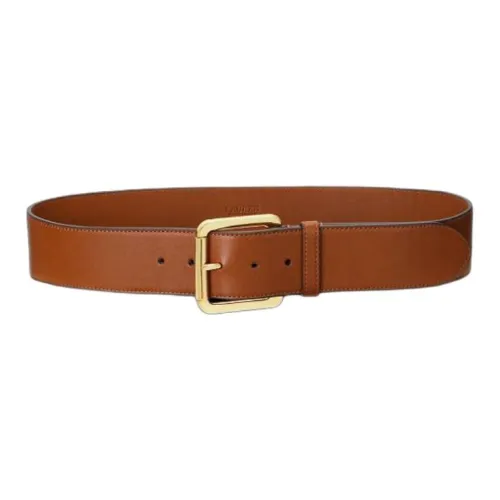 Polo Ralph Lauren Badge Detail Leather Metal Leather Belts Women's Brown Width 5CM