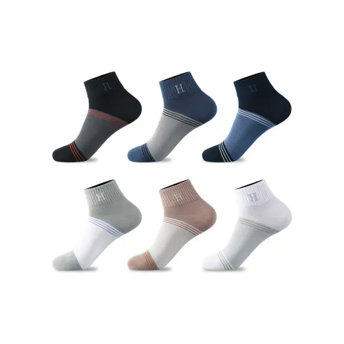 H YXIANG Mid Calf Socks Men's 6 Pack