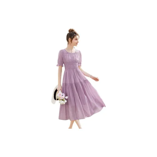 TOUCH Short-Sleeved Dresses Women's Purple Pink