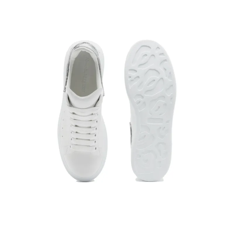 Alexander McQueen Low Top Skateboard Shoes Men's White Silver Black-4