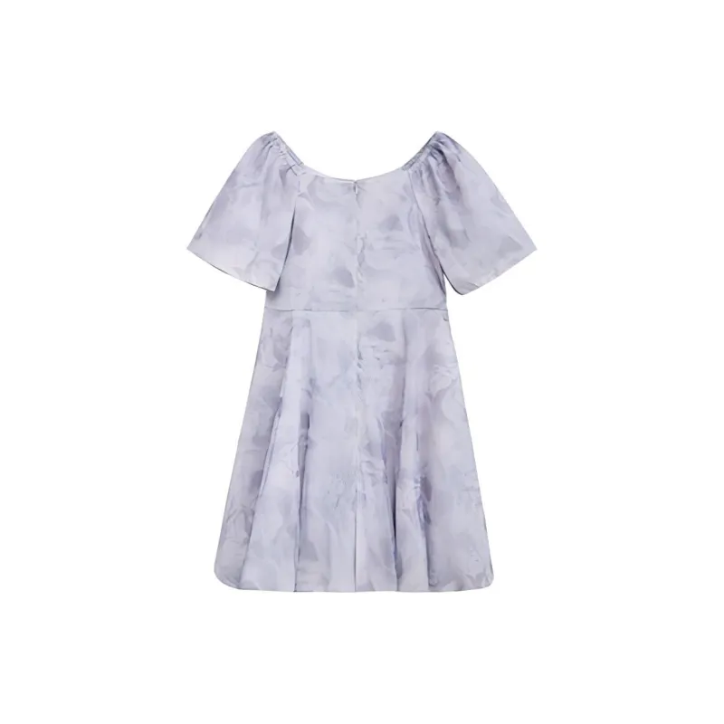 ZIHAN SS24 Short-Sleeved Dresses Women's Fresh Purple-1