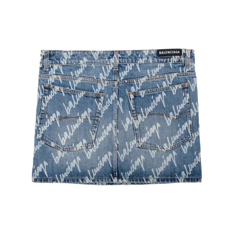 Balenciaga Allover Logo Low waist Miniskirt-1