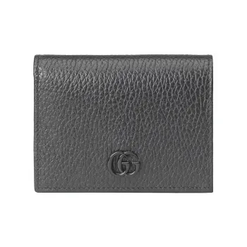 GUCCI GG Marmont Leather Card Holder Wallet Women's Black