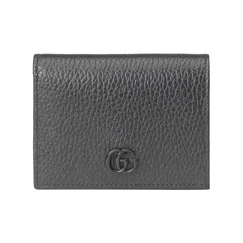 GUCCI GG Marmont Leather Card Holder Wallet Women's Black-0