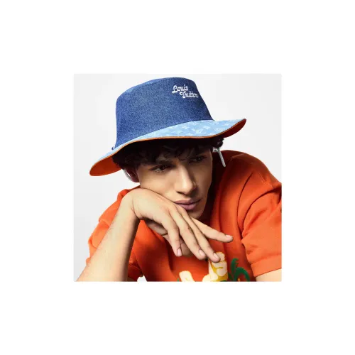 LOUIS VUITTON Cotton Bucket Hats Men's Blue