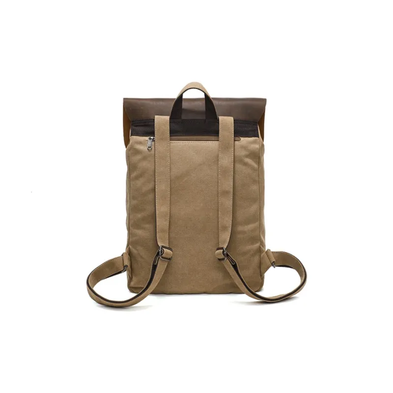 TTaG．baG Canvas Backpack Unisex Army Green/Khaki-6