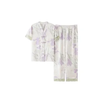 The Story Of The Flower Season Pajama Set Women's White