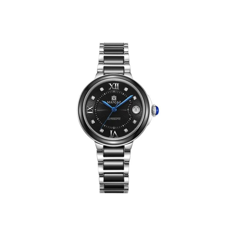 MANJAZ Mechanical Movement Stainless Steel Watchband Women's Watch White Dial-2