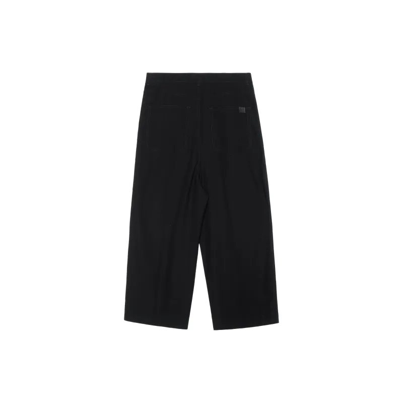 LOEWE Single Pleat Loose Fit Wide Leg Wool Trousers-1