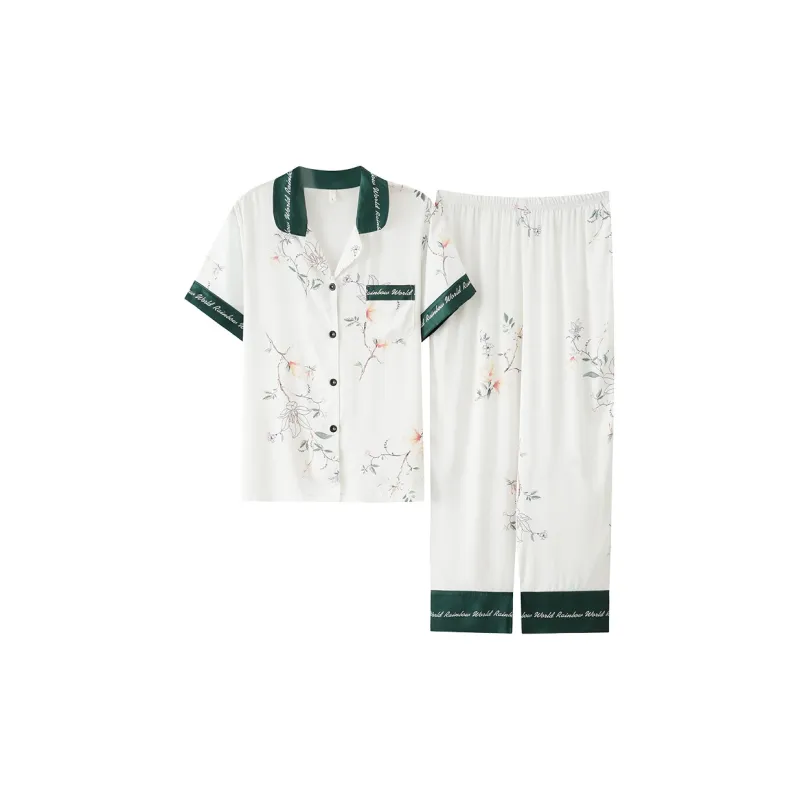 The Story Of The Flower Season Pajama Set Women's White-0
