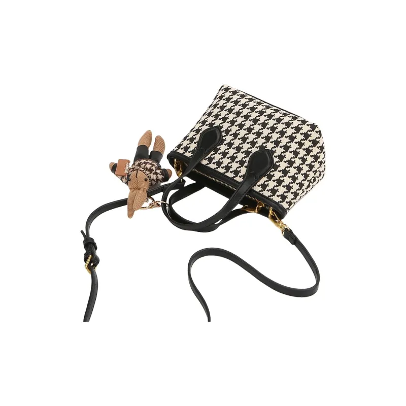 PESASRIE Microfiber Synthetic Leather Crossbody Handbags Regular Women's Black-5