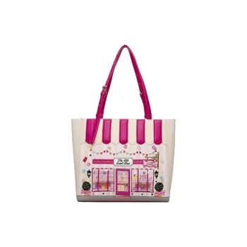 Vendula PU Tote Bag, Shopping Bag, Handbag, Shoulder Bag Medium Size Women's Pink
