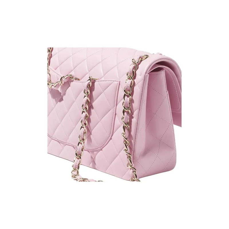 CHANEL Classic Flap CF Lambskin Shoulder Bag, Crossbody Bag Tubas Women's Light Pink Red-2