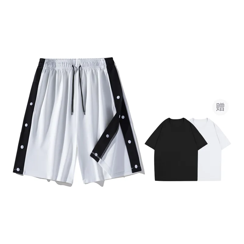 Loose Fit Drawstring Elastic Draped Comfortable Stretchy Cool Straight Fit 5/4 Casual Shorts Unisex-27