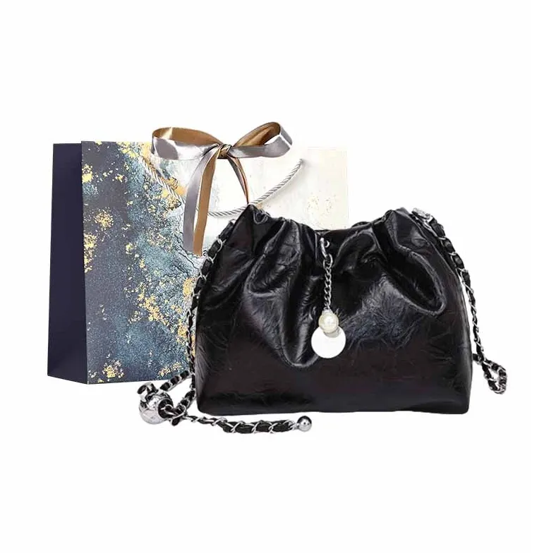 Iman's House PU Shoulder Bag Regular Women's Ecru/Silver/Black-10