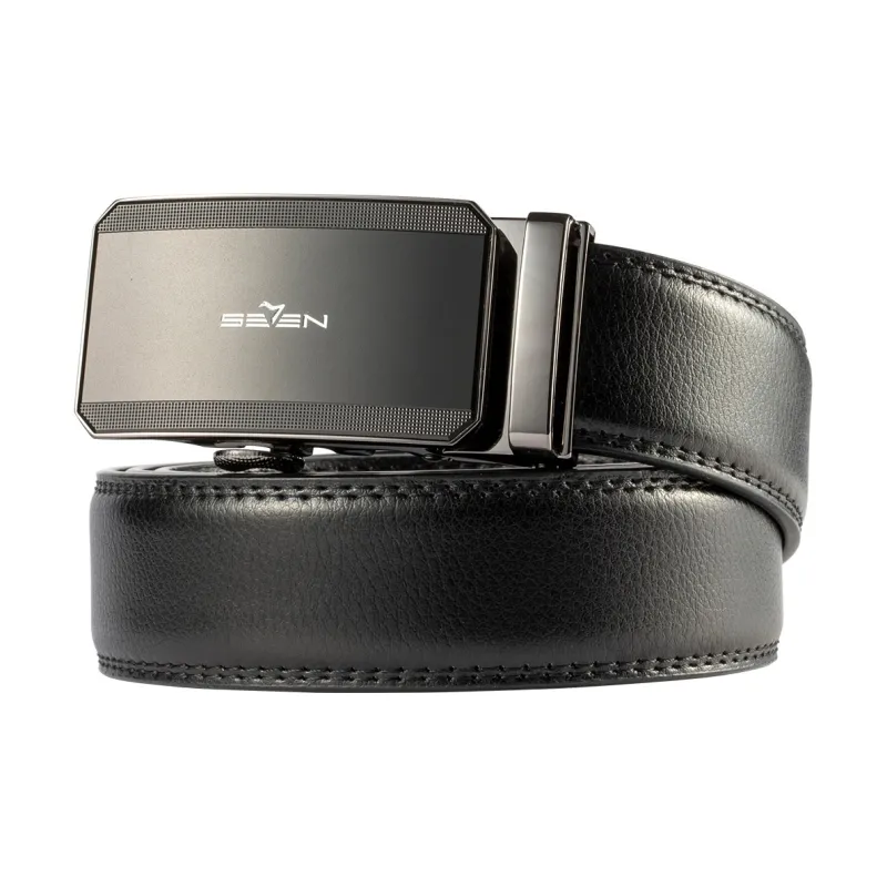 SEVEN Coated Leather Belts Men's 3.5cm-1