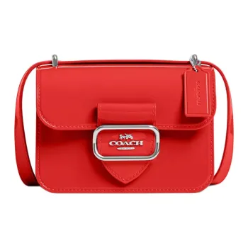 COACH Morgan Jelly Shoulder Bag, Crossbody Bag Trumpets Women's Silver & Miami Red