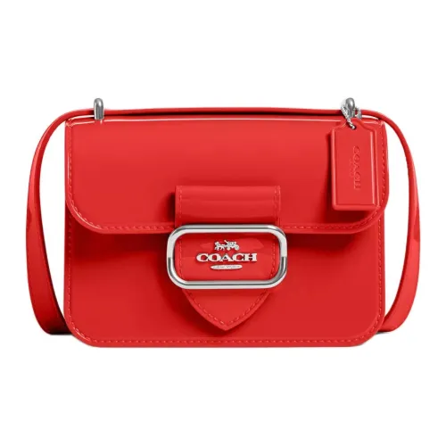 COACH Morgan Jelly Shoulder Bag, Crossbody bag vintage Trumpets Women's Silver & Miami Red