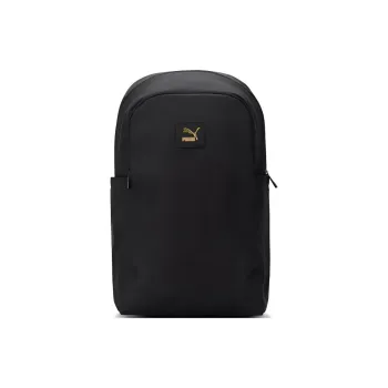 PUMA Artificial Leather Laminated Fabric Backpack Medium Size Unisex Black