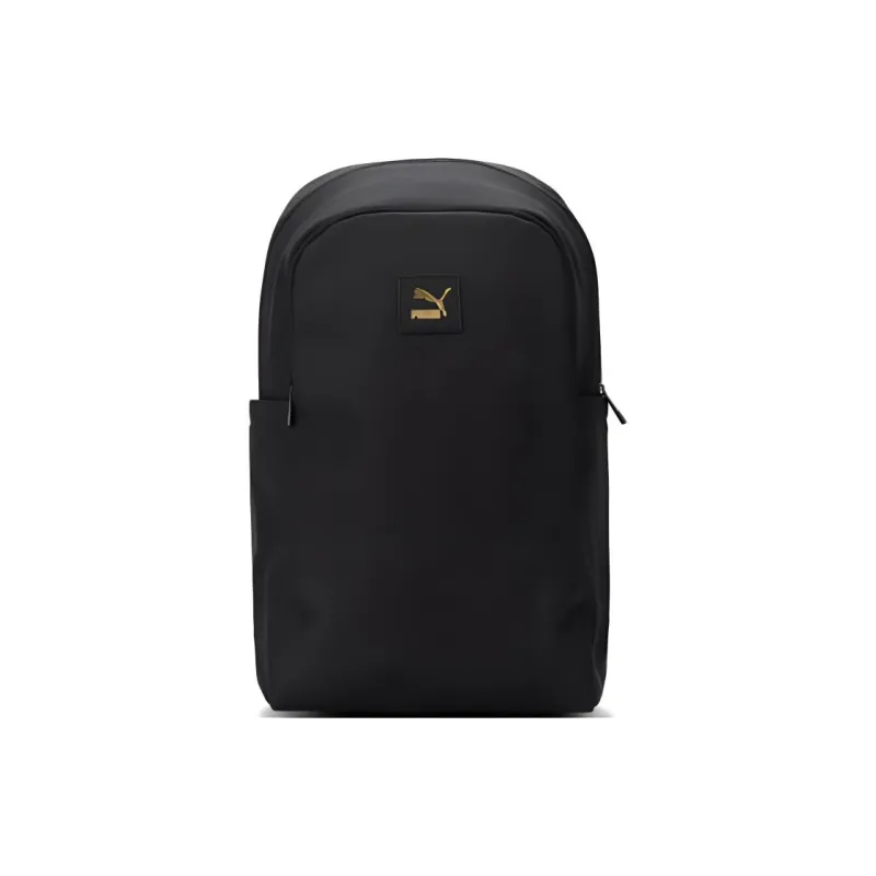PUMA Artificial Leather Laminated Fabric Backpack Medium Size Unisex Black-0