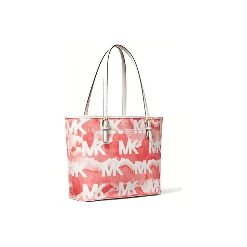 MICHAEL KORS Jet Set Artificial Leather Shoulder Bag, Crossbody Bag, Handbag Women's Coral Red-2