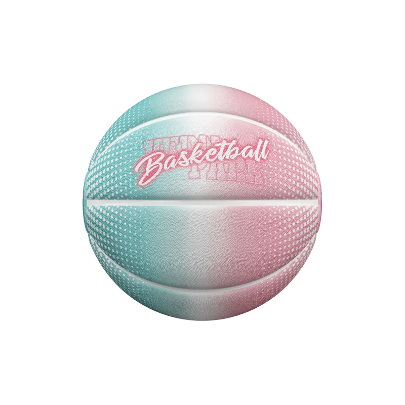 VEIDOORN Rubber Basketball Pink Green Gradient Size 7/5, Size 6 Training-9