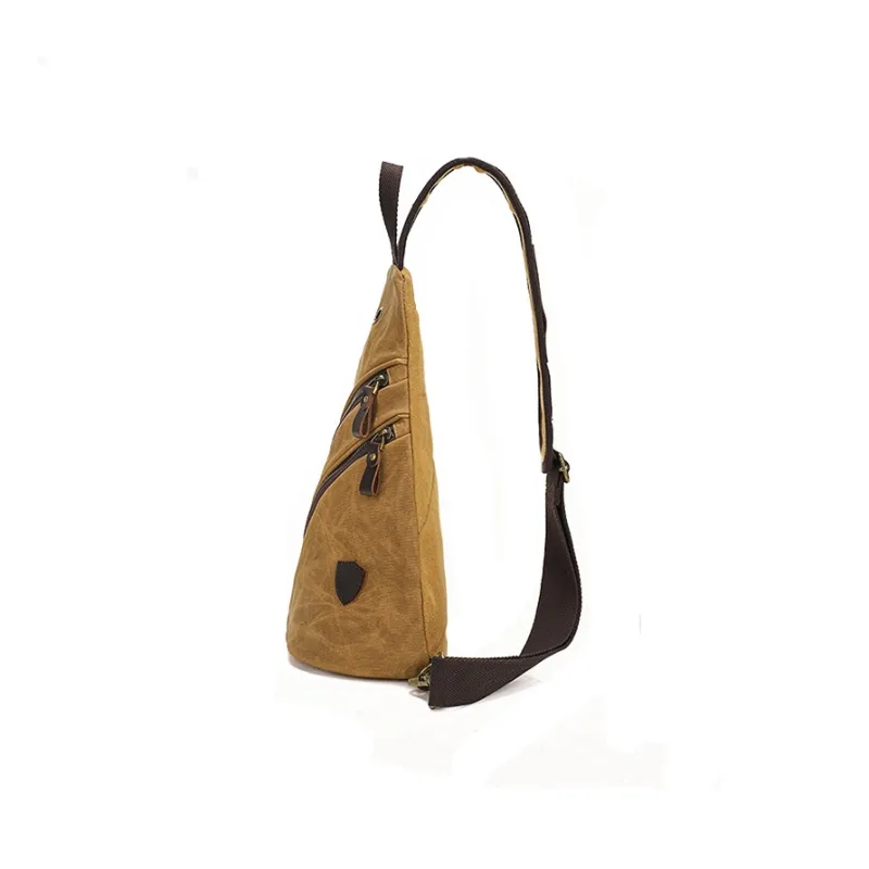 TTaG．baG Batik Canvas With Leather Crossbody Bag Regular Men's Earth Yellow/Khaki/Gray/Green-2