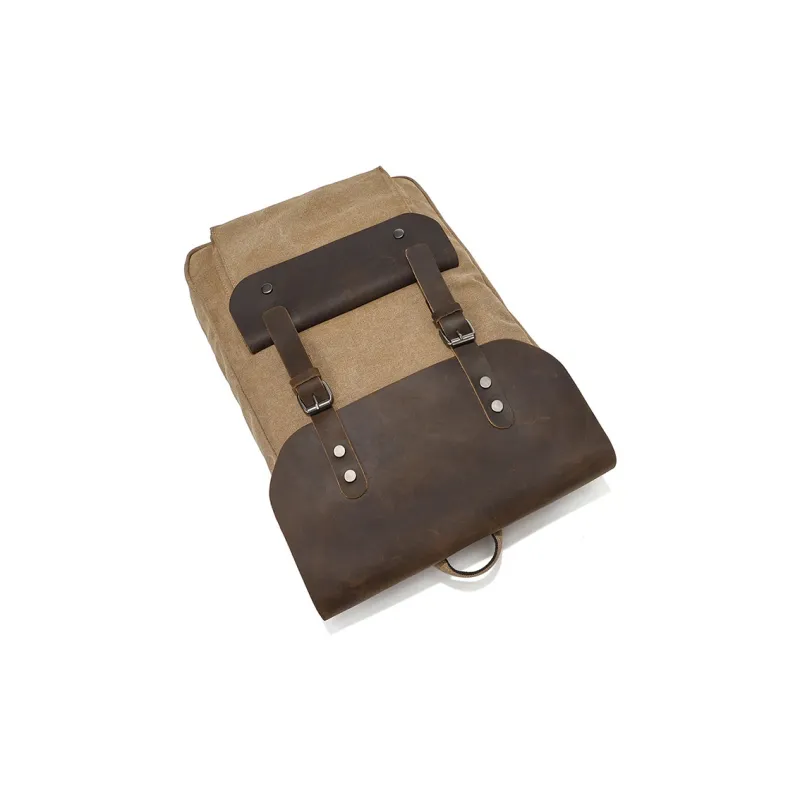 TTaG．baG Canvas Backpack Unisex Army Green/Khaki-5