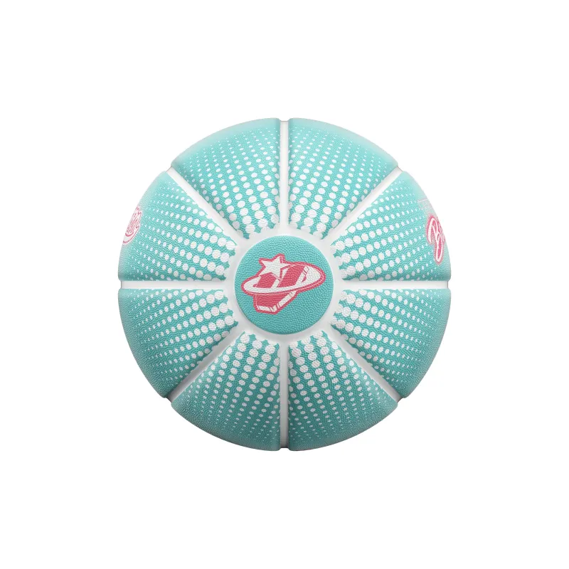VEIDOORN Rubber Basketball Pink Green Gradient Size 7/5, Size 6 Training-11