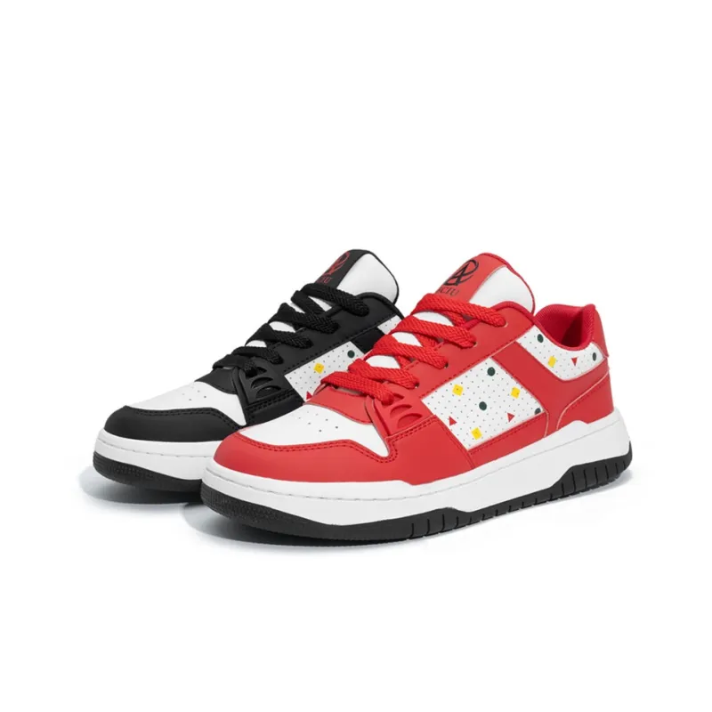 ABCIU Anti-Slip And Wear-Resistant Lightweight Low-Top Skateboard Shoes Unisex Black Red-0