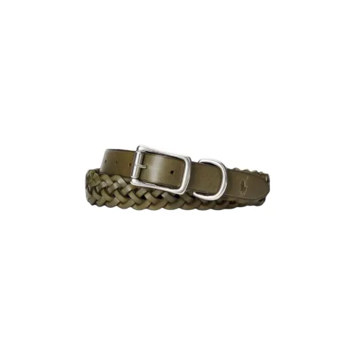 Polo Ralph Lauren Woven Style Cow Leather Leather Belts Unisex Green 3cm