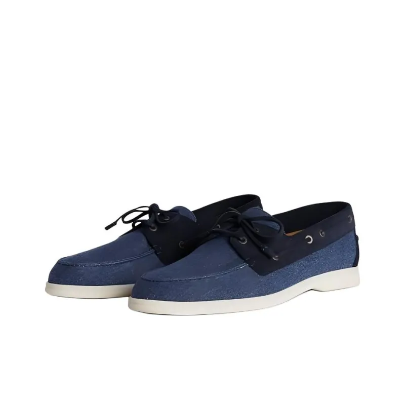 Loro Piana Boat Shoes Men's Blue-2