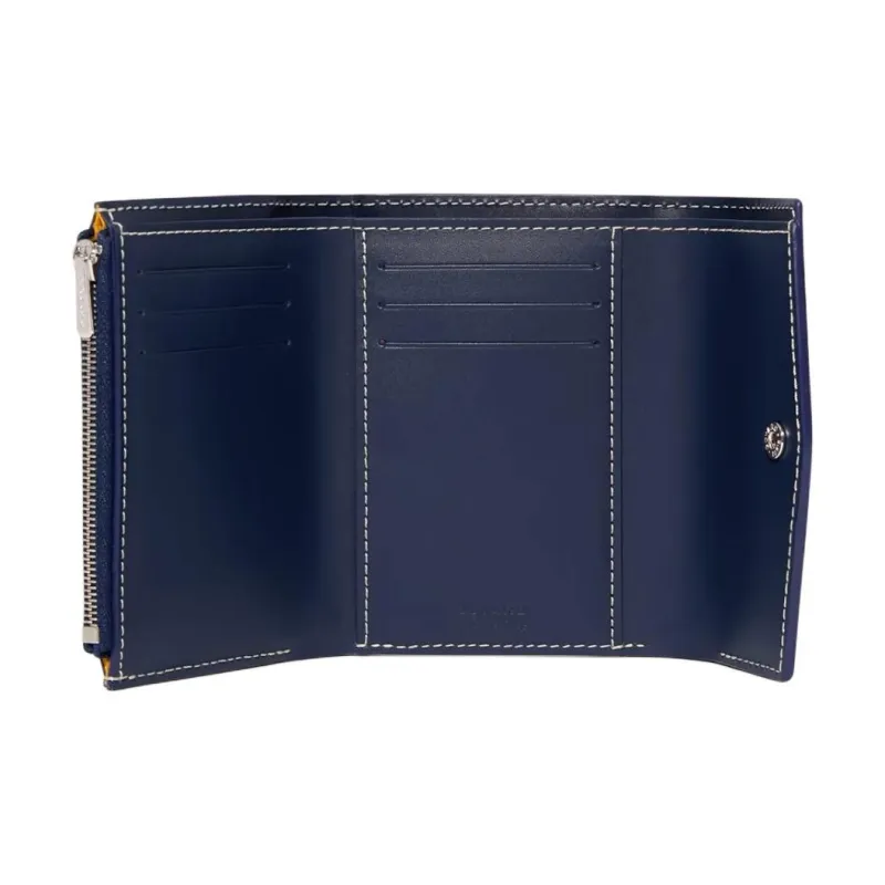 GOYARD Canvas With Calfskin Wallet Unisex Marine Blue-1