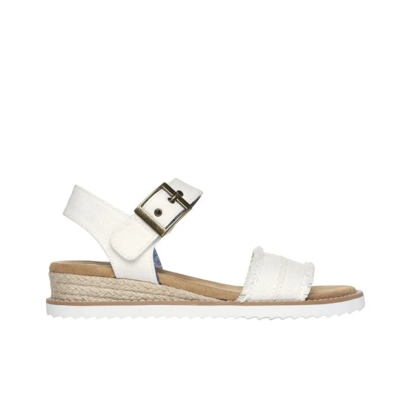 Skechers Bobs Desert Kiss - Adobe Princess Strap Sandals Flat Women's White-1