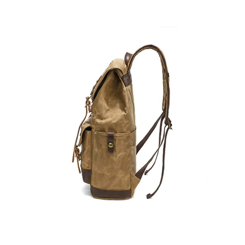 TTaG．baG Batik Canvas Backpack Unisex Gray/Army Green/Khaki/Earth Yellow-10