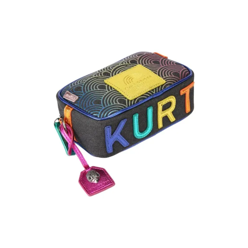 Kurt Geiger London Canvas Canvas Bag Camera Bag Shoulder Bag Crossbody Bag Small Size Women's Black & Multicolor-3