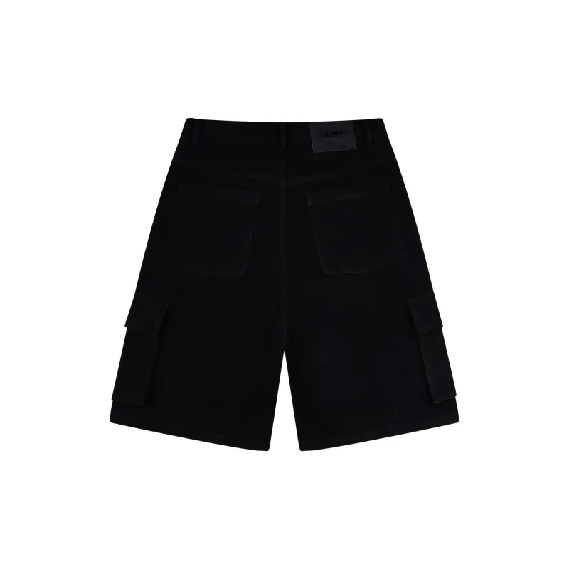 PASET Denim Shorts Unisex Black-1