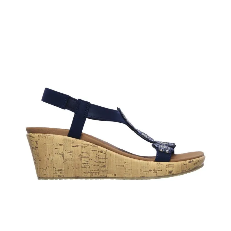 Skechers Cali Beverlee Date Glam Sandal Strap Sandals Medium Heel Women's Blue-1