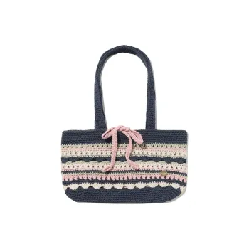 COVERNAT Cotton Tote Bag Shopping Bag Handbag Shoulder Bag Regular Women's Marine Blue