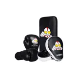 Kids' Boxing Gloves+Hand Target 2 Pack+Kick Pads 1 Pack (Black)