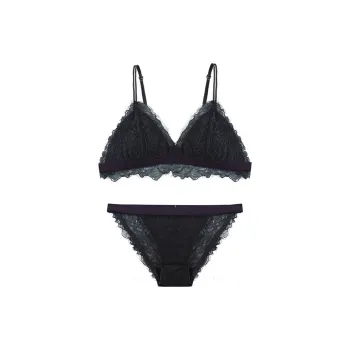 Flowers In Water Underwear Set Women's Dark Blue