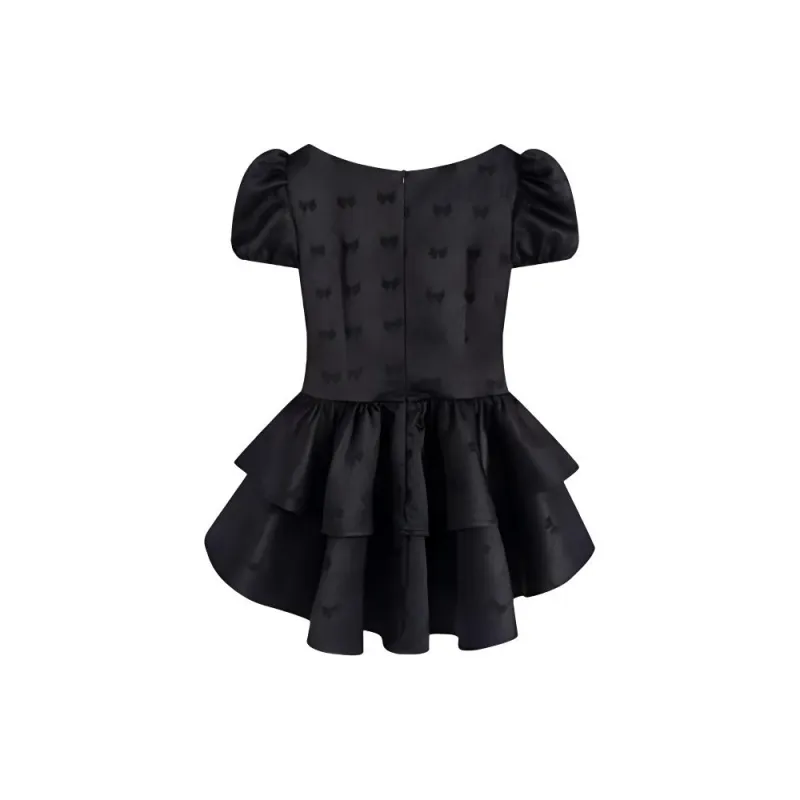 HUINIAN Short Sleeved Dresses Women's Black-1