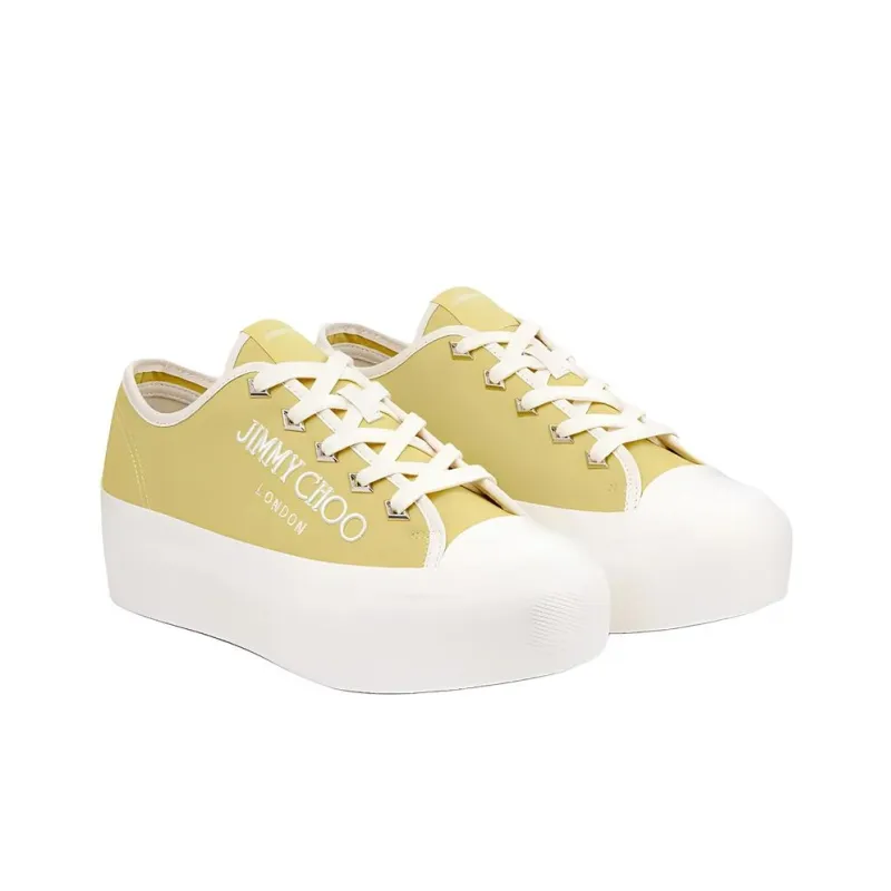 Jimmy Choo PALMA MAXI/F Low Top Canvas Shoes Women's Yellow-2