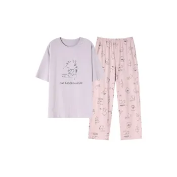 AUTUMNDEER Pajama Set Women's Light Purple