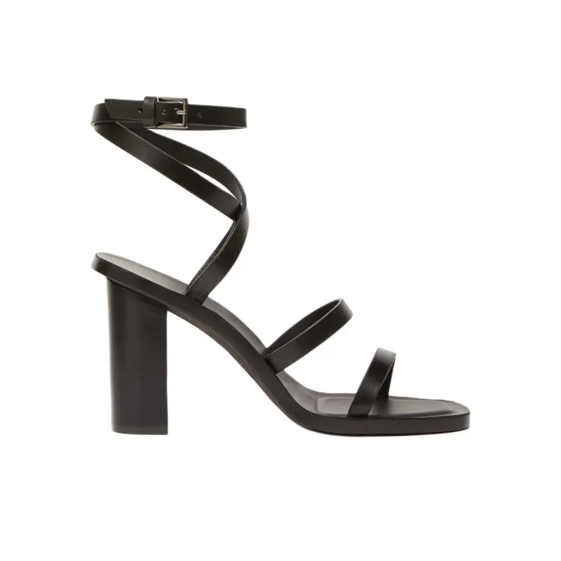 MaxMara One Strap Sandals 9cm Women's Black-1