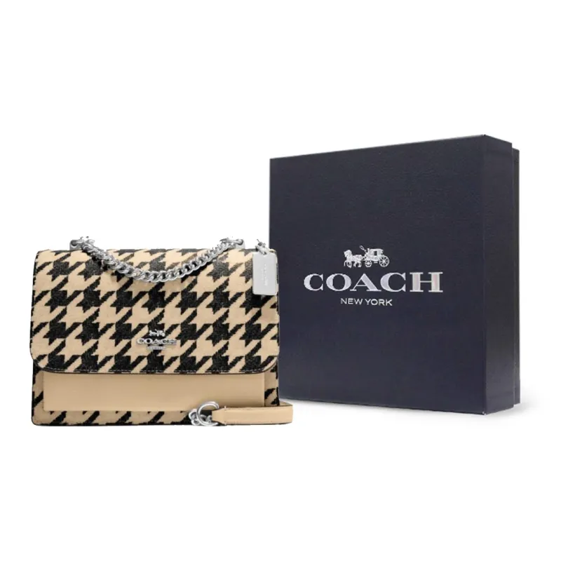 COACH Klare Leather Envelope Bag Shoulder Bag Handbag Small Size Women's Milk Tea Beige-16