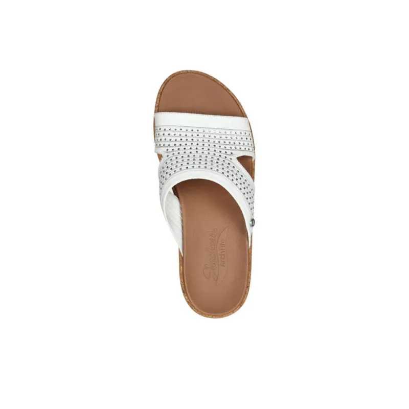 Skechers ARCH FIT BEVERLEE Slip-Resistant Abrasion-Resistant Slide Slippers Women's White-3