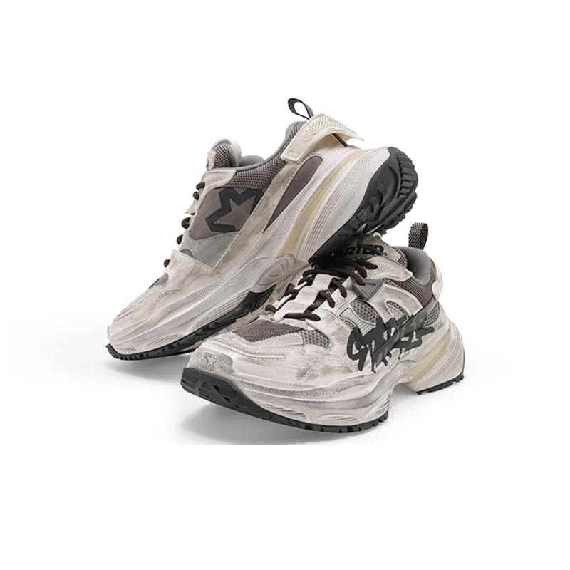 STARTER Anti Slip Wear Resistant Breathable Lightweight Moisture Wicking Coverage Low Top Chunky Sneakers Unisex Gray-3